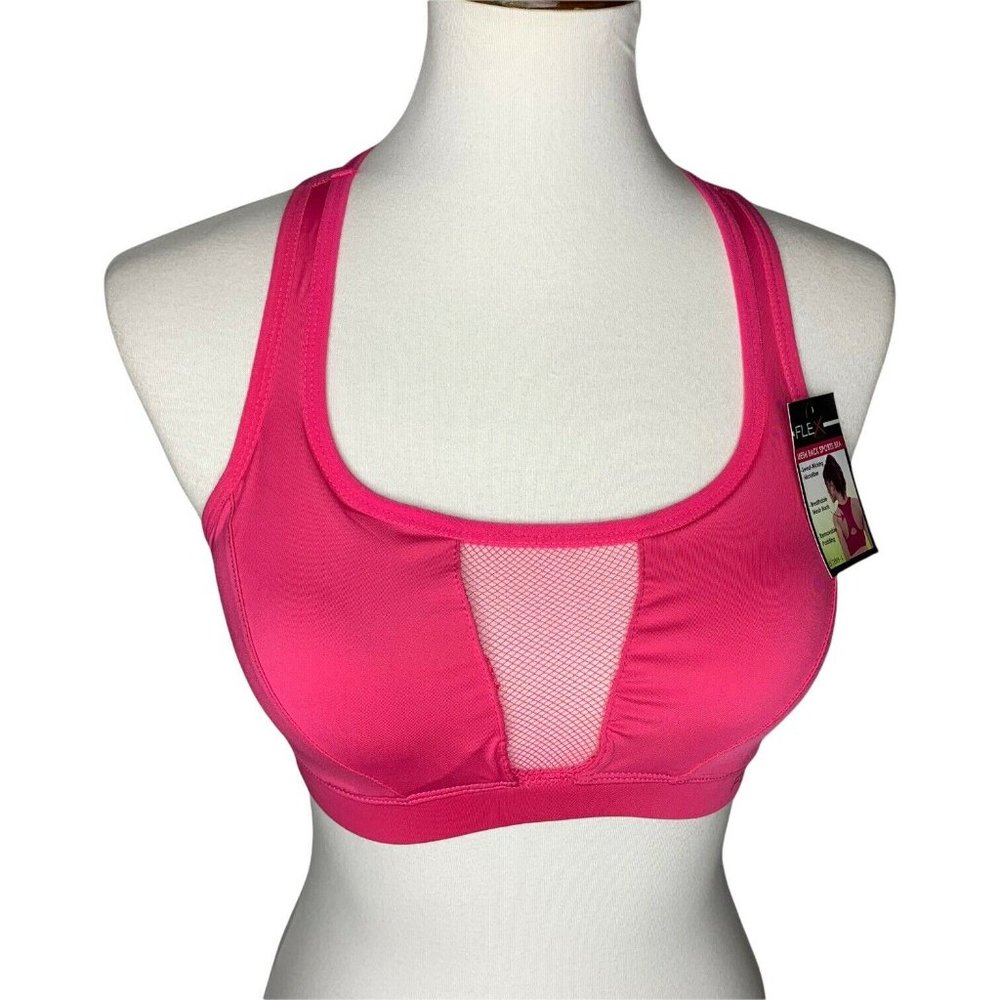 Flex Racerback Sports Bra Size Small Pink Mesh Back Moisture Wicking